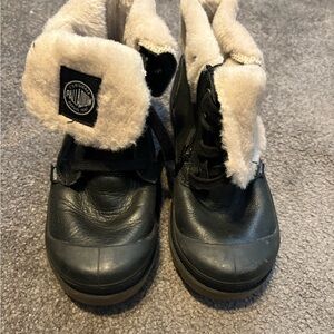 Palladium Kids Black and Tan Boots